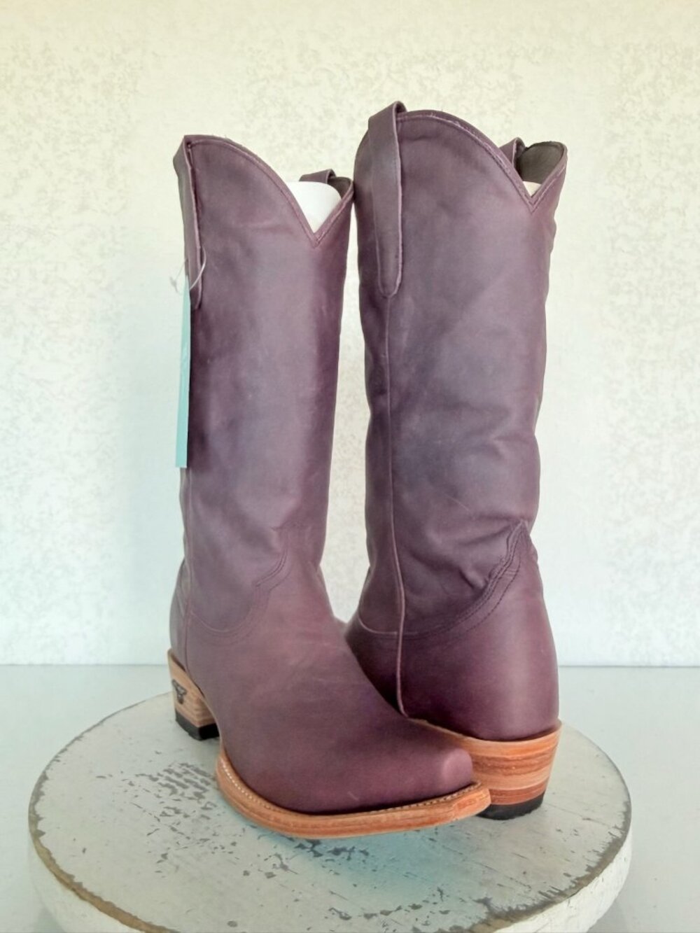 Lane EMMA JANE Purple Cowboy Boots Womens 6.5 Western Cowgirl Mid Calf Snip Toe